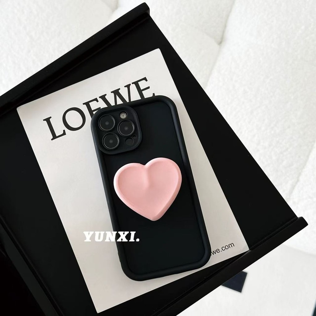 Insเกาหลีlove BracketเหมาะสําหรับSamsung S25เคสโทรศัพท์S24feสีดําS23/22 +Simple s20/21 Niche a55a54a15a25a34a16 รวมทุกอย่างShock-resistant a31a14a35a71