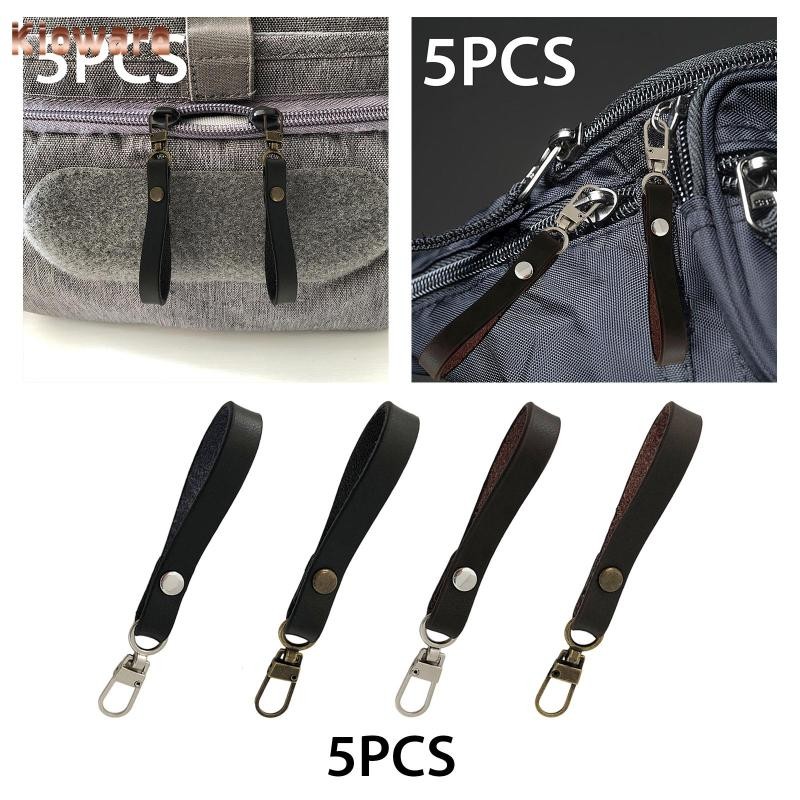 Kloware 5 ชิ้นซิปชุดซ่อม PU หนัง Zip จี้ Puller 8.5 ซม.ซิปแท็กสําหรับกระเป๋าเป้สะพายหลัง DIY กระเป๋าสตางค์กระเป๋าเดินทางซ่อม