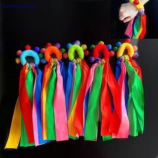 {}newwave} 1 ชิ้นริบบิ้นข้อมือเด็กทีมกีฬา Pompom เชียร์ลีดเดอร์ Big Match Pom Club Dance Props สร้อยข้อมือยืดหยุ่นเชือกยืดหยุ่น {TH}