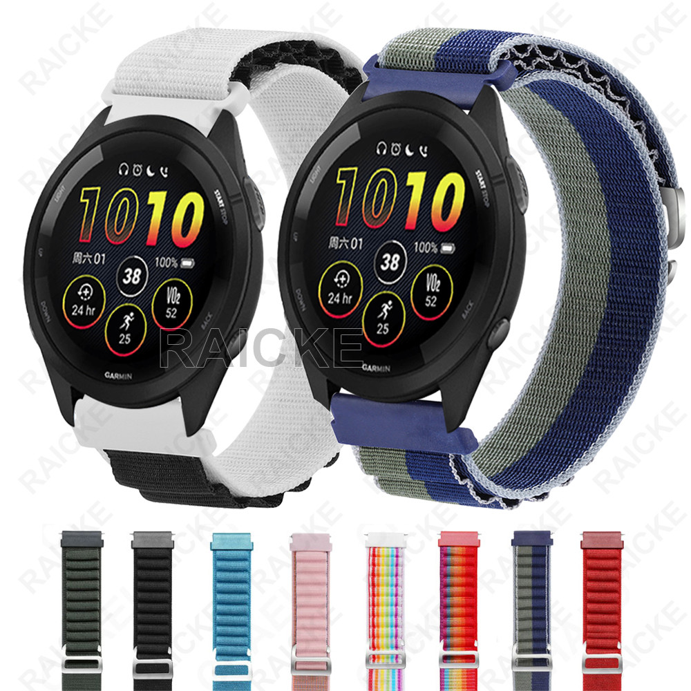 สายรัดข้อมือไนลอน 22mm สำหรับ Garmin Forerunner 265 Music / Forerunner 255 / 570 47mm 42mm / Vivoactive 4 / Venu 3 / Venu 2