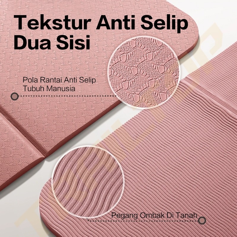 TrailTop เสื่อโยคะพับได้ TPE 185x61 ซม.กันลื่น 2 ด้านไม่มีกลิ่นบ้าน/ยิมอุปกรณ์ออกกําลังกาย