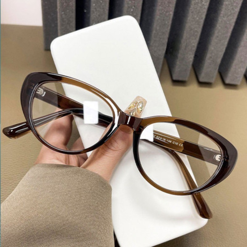 แฟชั่น แว่นสายตาสั้น -50°~-400° แมวตา ป้องกันแสงสีฟ้า แว่นตาผู้หญิง Unisex 541