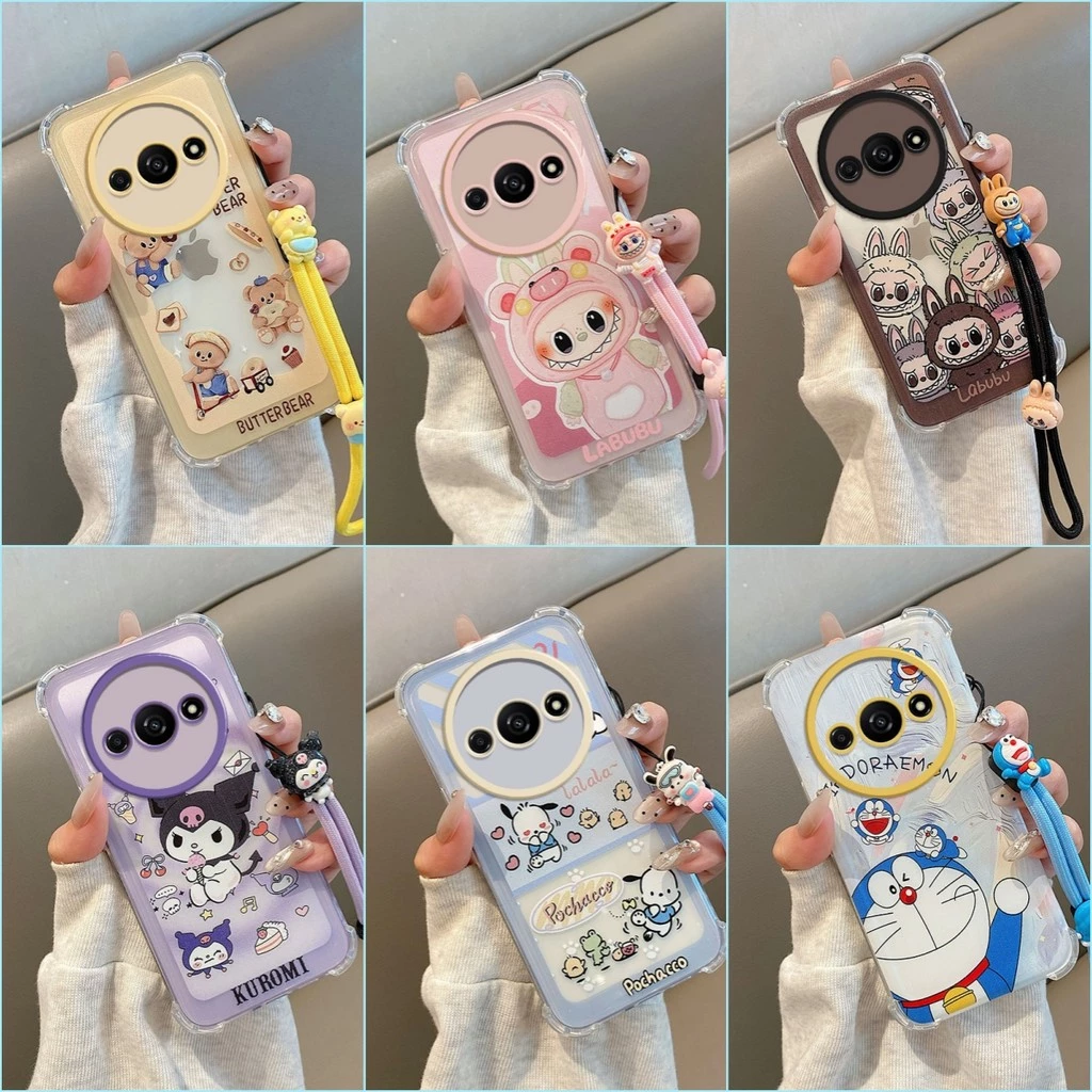 เคส Redmi A3 อะนิเมะถุงลมนิรภัยป้องกันการตกเคสซิลิโคนอ่อนนุ่ม YX1