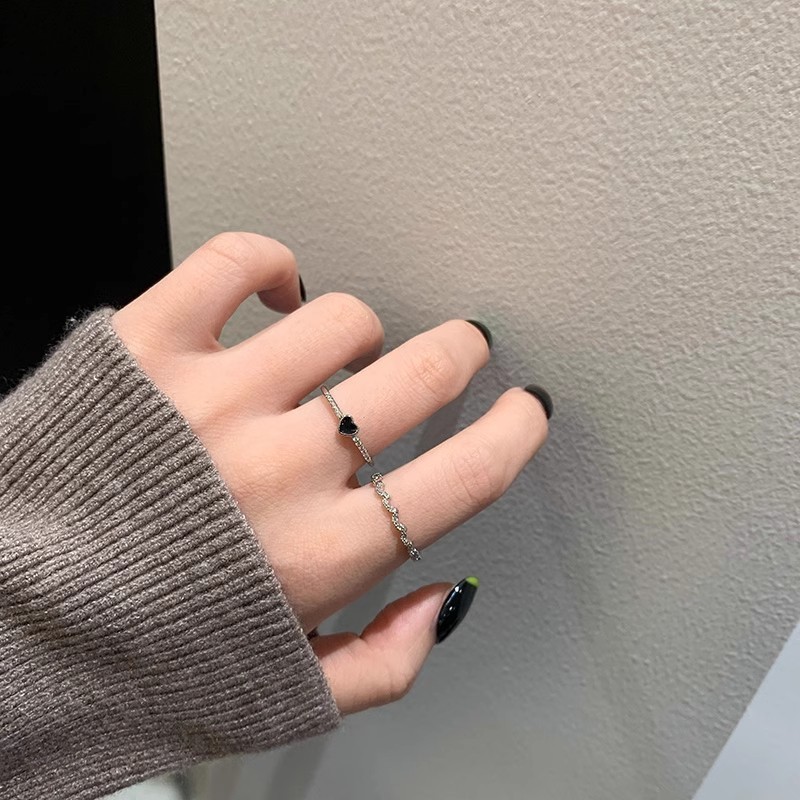 Beautiful Love and Scut Motif Ring Set Shop Store 1228