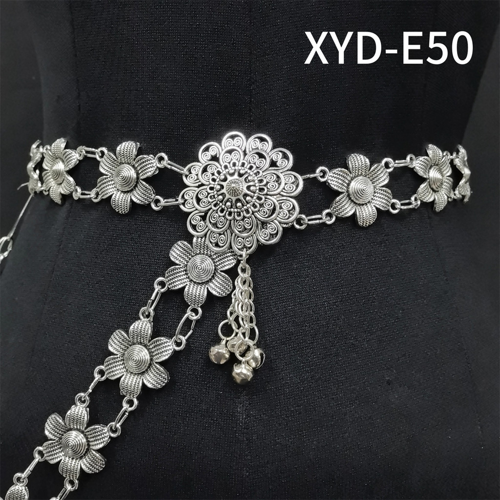 Vintage jewelry เครืองประดับโบราณเข็มขัดดอกไม้อีสานชุดล้านนาไทหัวเข็มขัดเงินโบราณสีทองthai belts