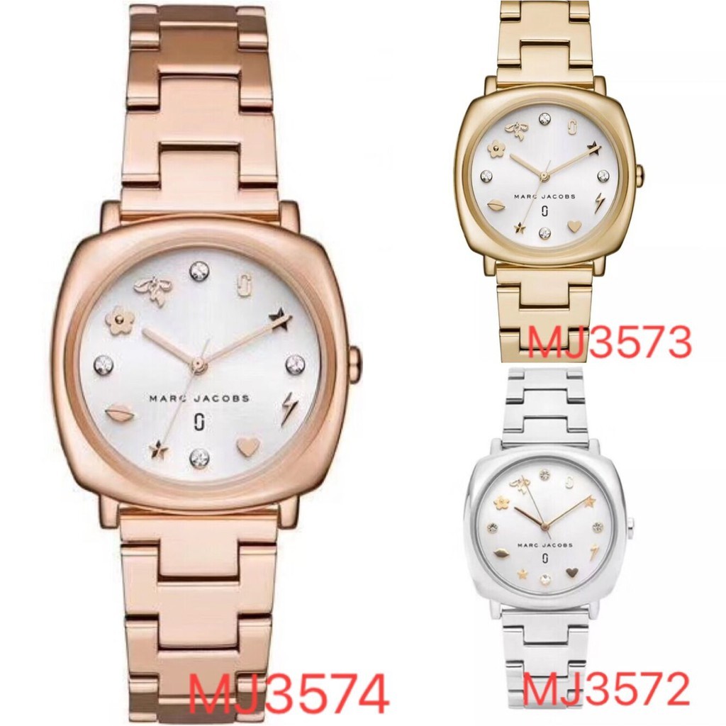 Women's MJ3572 MJ3573 MJ3574 34mm Square Steel Strip Quartz Watch