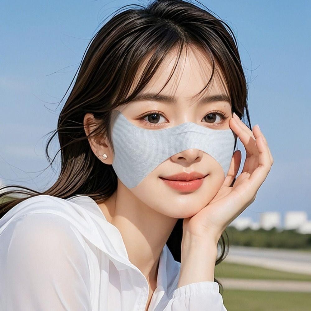 หน้ากากผ้าไหมน้ำแข็ง ป้องกันรังสียูวี สบายในการสวมใส่ตลอดฤดูร้อน เหมาะสำหรับการขี่จักรยานและเล่นกอล์ฟ ราคา ถูกที่สุด ดีลบีเคเค แกลเลอรีภาพที่ 9