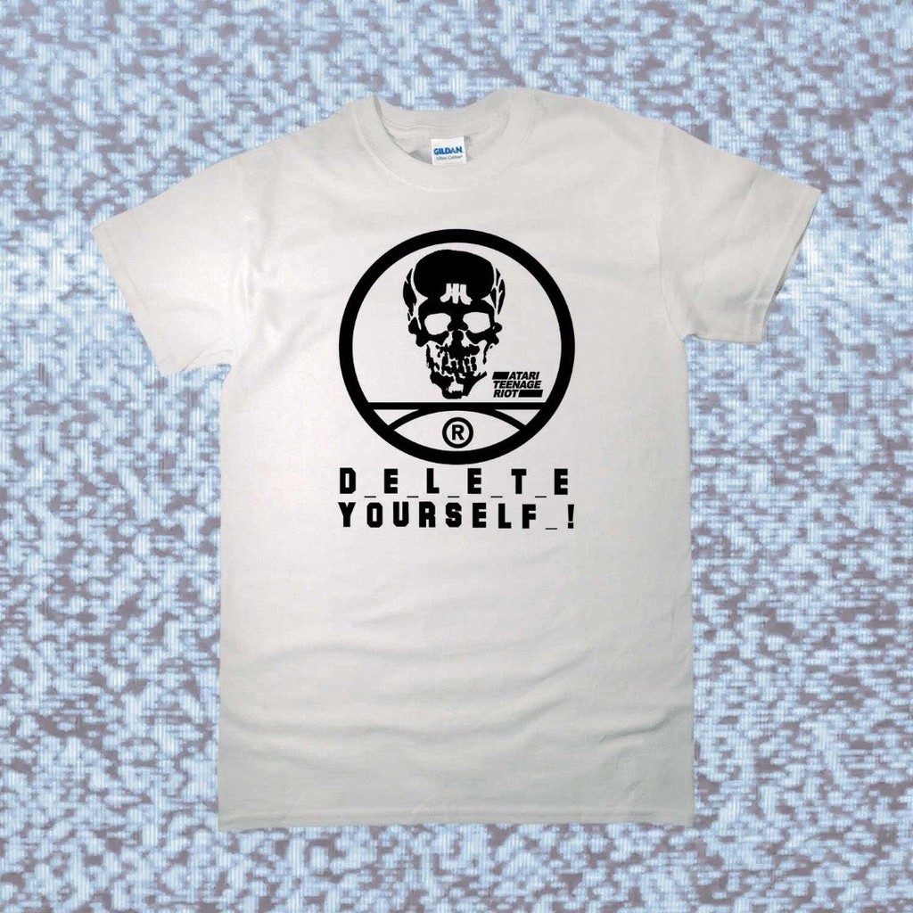 ถูกสุดๆGildan Distro เสื้อยืดลําลอง แขนสั้น พิมพ์ลาย Atari Teenage Riot Delete Yourself สีขาว สไตล์ค