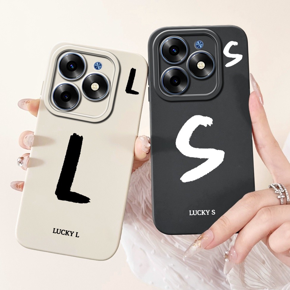 Tecno Spark 20C BG7n BG7 ฝาครอบ Techno Spark 20C กรณีแฟชั่นตัวอักษร AZ รูปแบบการออกแบบซิลิโคนกันกระแ