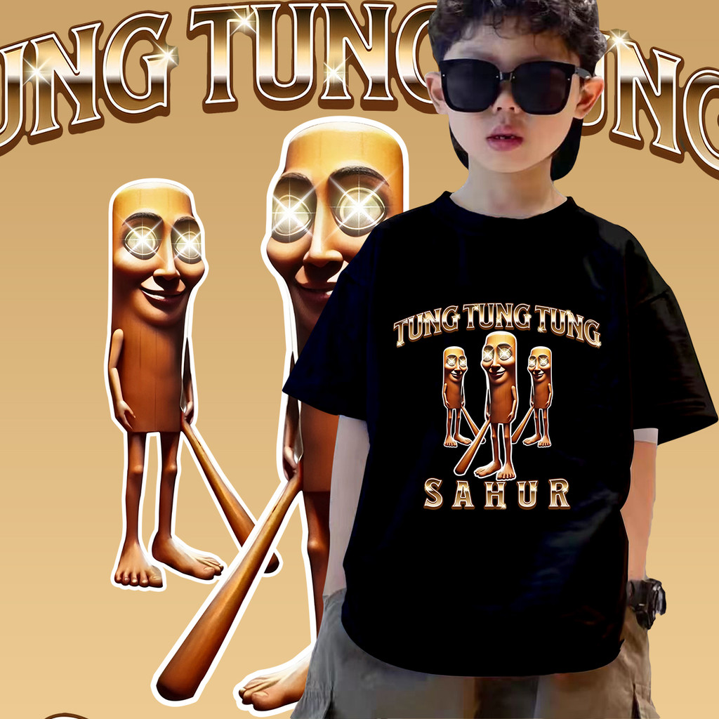 เด็ก 2025 Tung Tung Tung Sahur Funny Baseball Brainrot Meme T-shirt🧤kids เด็กใหม่แฟชั่นพิมพ์เสื้อยืด ผ้าคุณภาพสูง Unisex