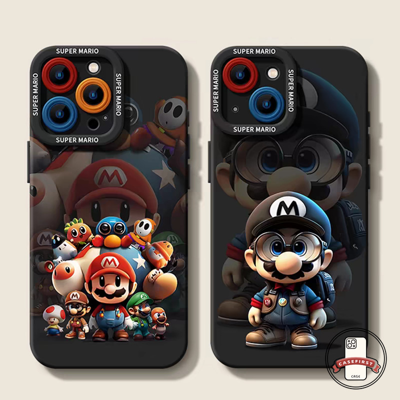 เคสไอโฟน 13 แฟชั่นซุปเปอร์มาริโอน่ารักกราฟฟิติ สำหรับ IPhone 17 air 11 16 13 15 14 12 Pro Max X 8 7 16 14 Plus XR XS