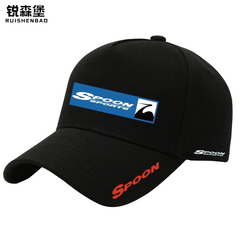 หมวกเบสบอล SPOON สำหรับ Honda Fit GK5 แบบหลวมๆ สไตล์แคชวล ป้องกันแสงแดดในฤดูร้อน