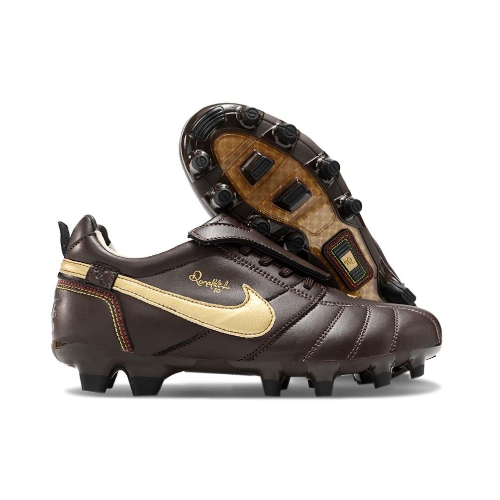 (กระเป๋าถือสมนาคุณ)NK Tiempo Legend R10 Elite FG รองเท้าฟุตบอลกันลื่นสีน้ําตาล Eur39-45