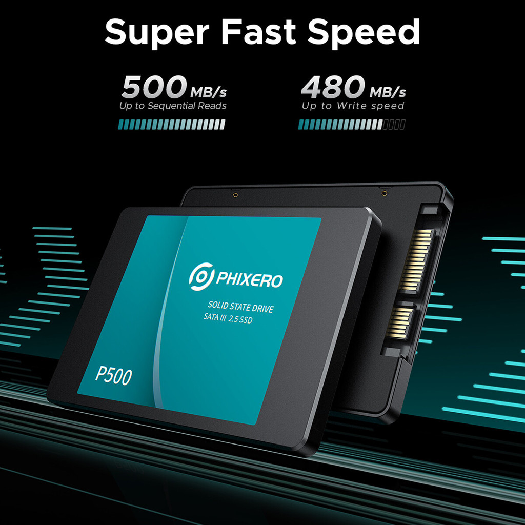 Phixero P500 SATA3.0 SSD 2.5 SATA III ฮาร์ดไดรฟ์โซลิดสเตตประสิทธิภาพสูงภายในสําหรับผู้ใช้ DIY