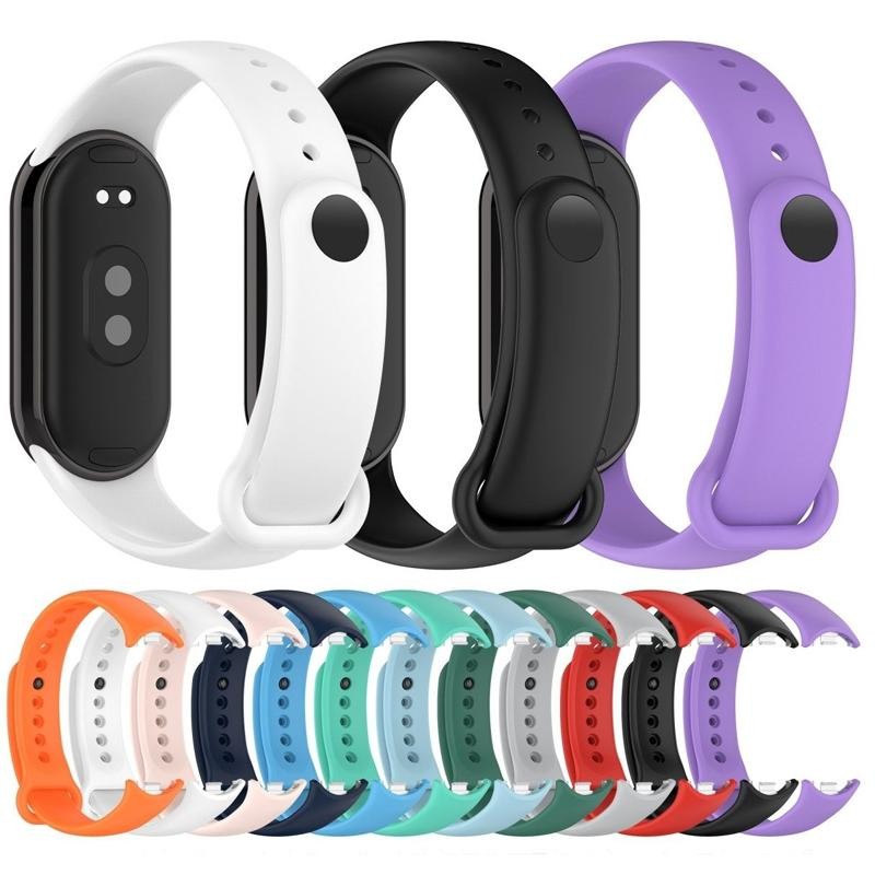 Xiaomi Watch Band 9 สายซิลิโคนสร้อยข้อมือสายรัดข้อมือสมาร์ทนาฬิกาอุปกรณ์เสริมสําหรับ Xiaomi Mi Band 8 สําหรับ Xiaomi Mi Band 8 กีฬา