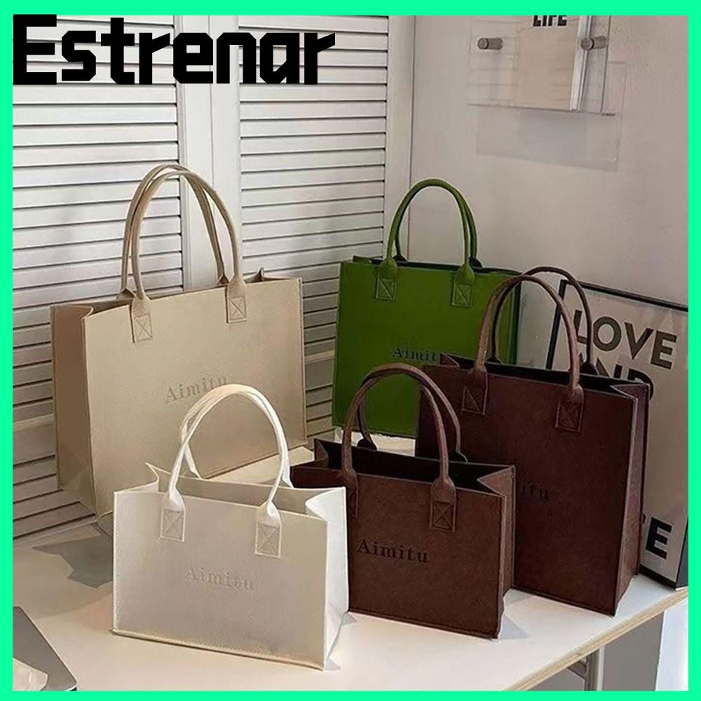 Estrenar 1 ชิ้น Felt กระเป๋าสะพาย, Travel S/M/L Messenger กระเป๋า, Casual Simple ความจุขนาดใหญ่สีทึบ Crossbody กระเป๋าถือผู้หญิง