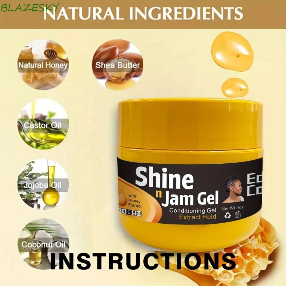Blazesky Extra Hold Conditioning Gel, Conditioning Long-lasting Hold Shaping Cream, Smooths Anti-Frizz Tames Frizz Moisturizing Hair Stying Cream Braids