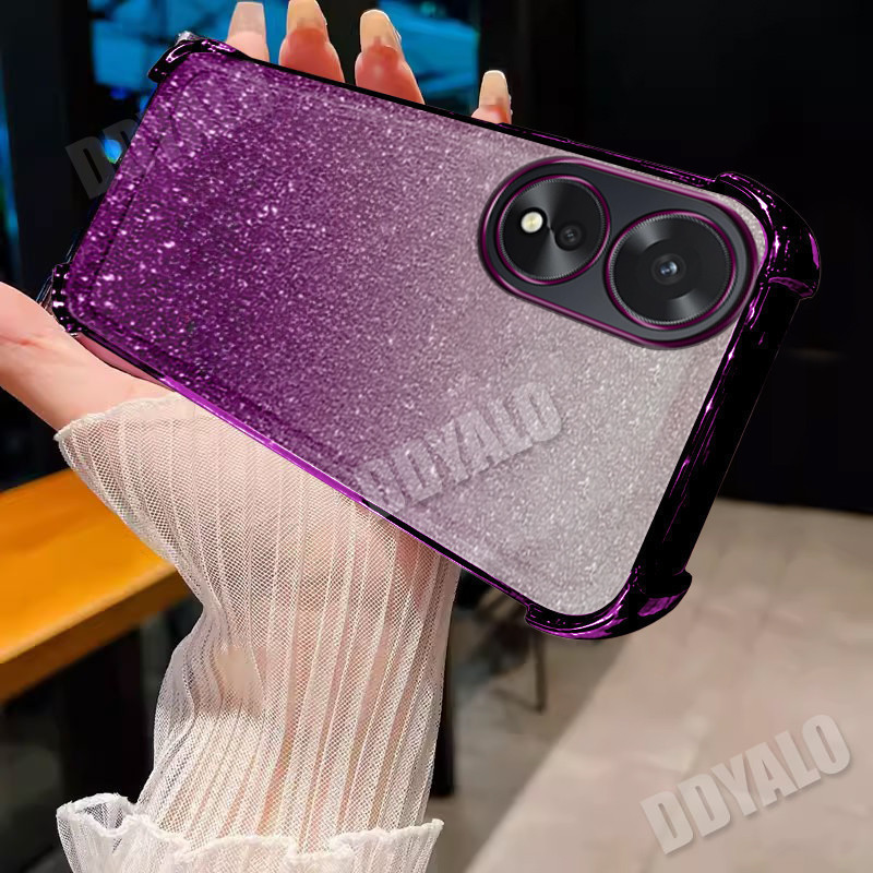 สวยปลอกสําหรับoppo A18 4g A38 4g a58 4g a78 4Gถุงลมนิรภัยใสเคสโทรศัพท์การป้องกันเต็มรูปแบบชุบนุ่มเงาGlitterกันชนกันกระแทกกรณี