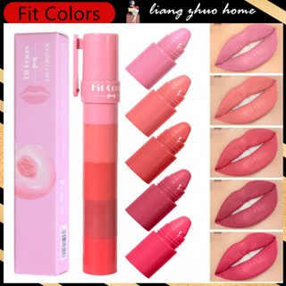Fit สี 5 in 1 Matte ลิปสติกดินสอชุดกํามะหยี่สีแดงสีชมพูสีม่ว…