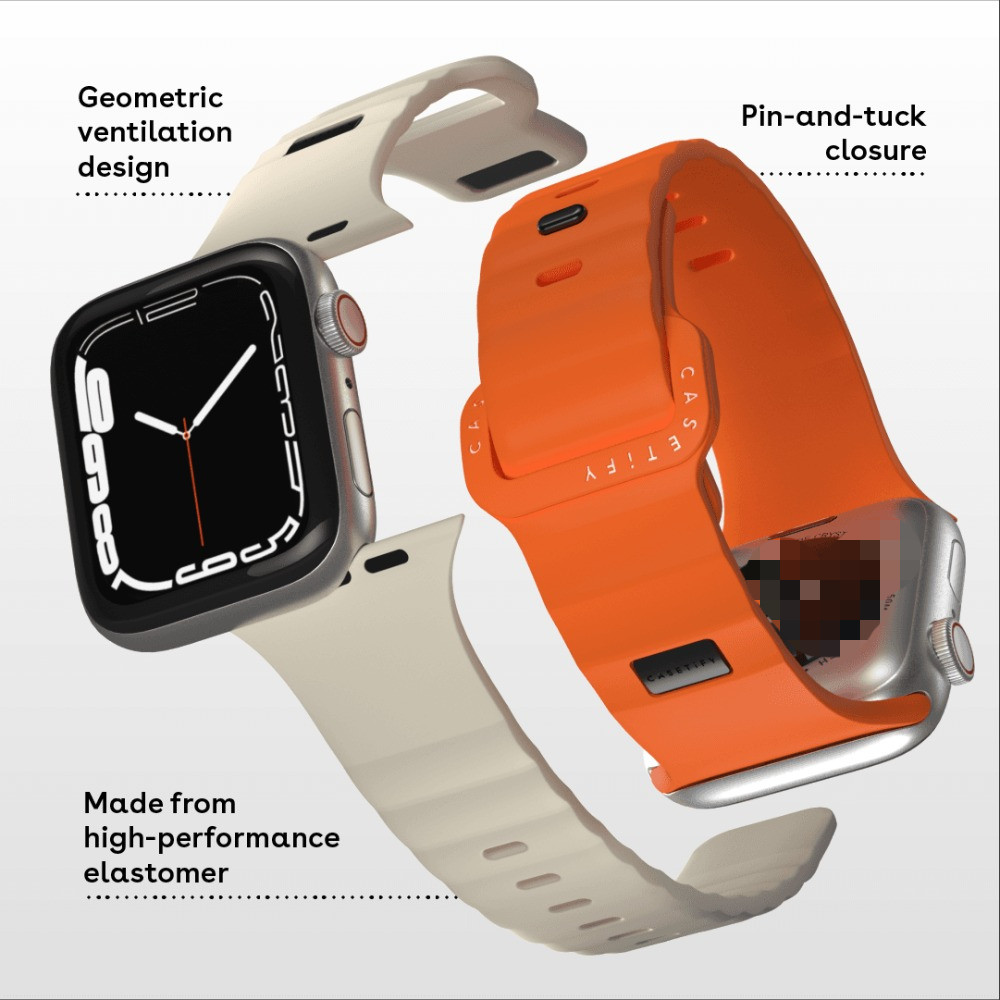 Casetifg คุณภาพสูงกีฬานาฬิกาซิลิโคนสําหรับ Apple Watch Series 8 7 6 5 SE 4 Series9 Series10 สาย 40 มม.41 มม.44 มม.45 มม.42 มม.49 มม.38 มม.พร้อมกล่อง
