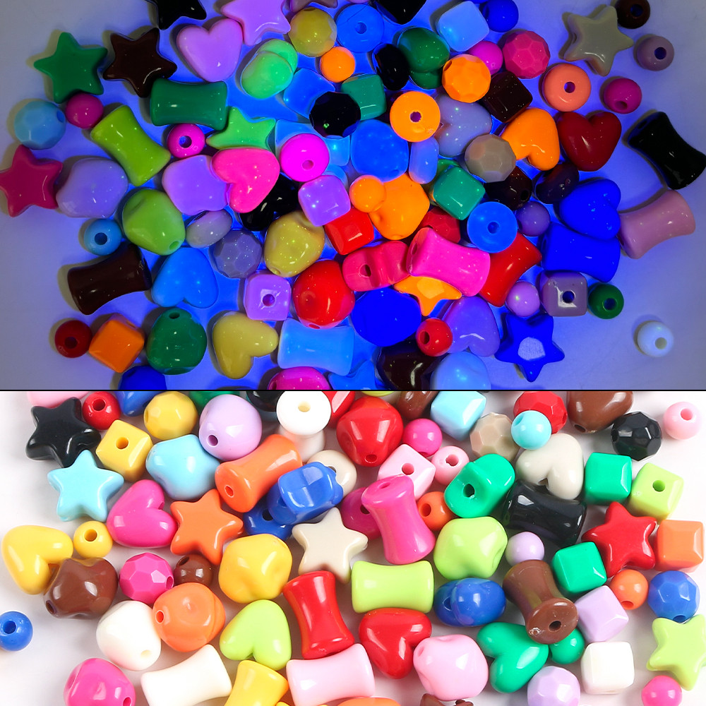 30pcs 7 มม.สีสัน Luminous Square Spacer ลูกปัดอะคริลิคสําหรับเครื่องประดับทํา DIY ลูกปัดสร้อยคอสร้อยข้อมือหัตถกรรมอุปกรณ์เสริม