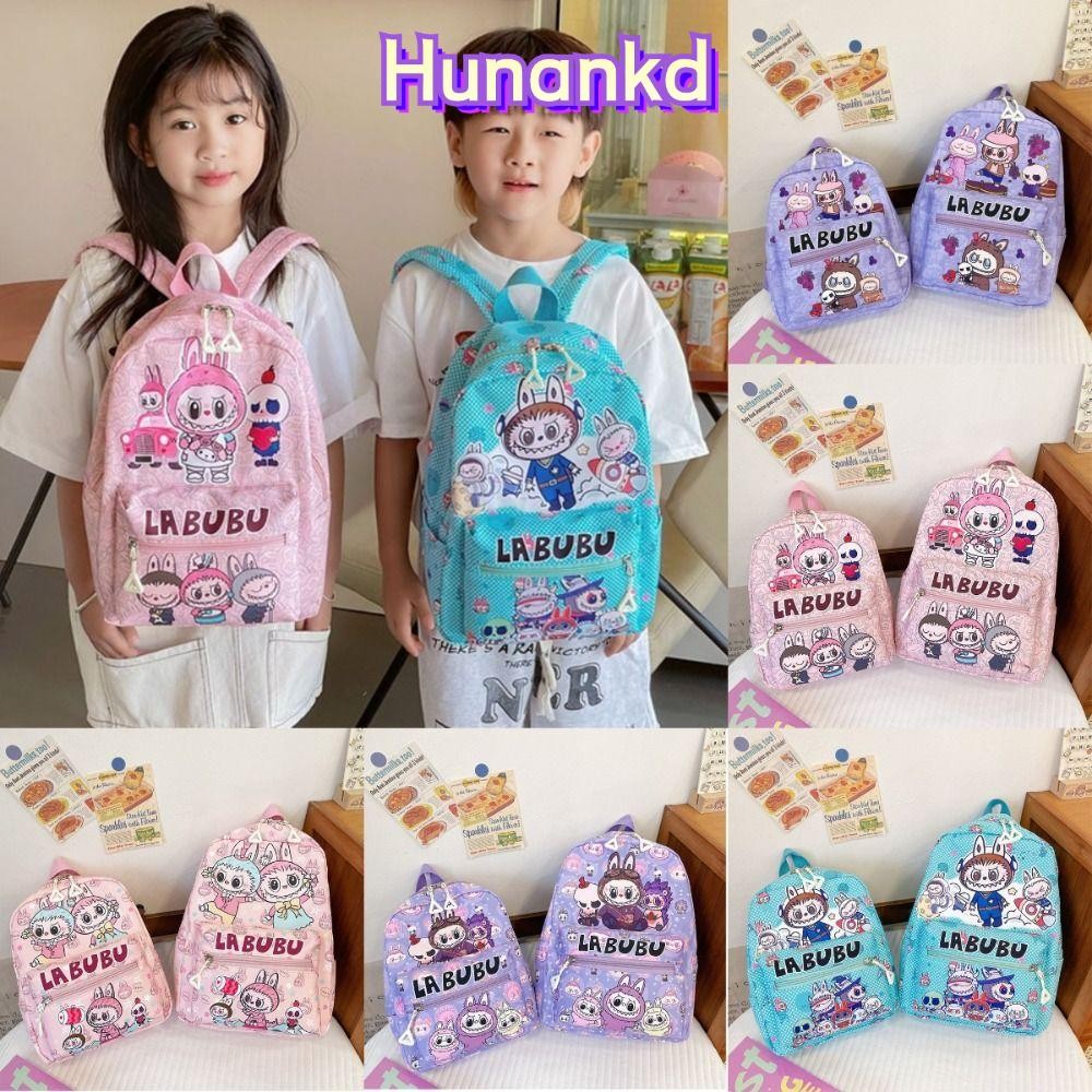 Huan กระเป๋าเป้สะพายหลัง กระเป๋านักเรียน ผ้าแคนวาส Labubu ความจุขนาดใหญ่ แบบพกพา