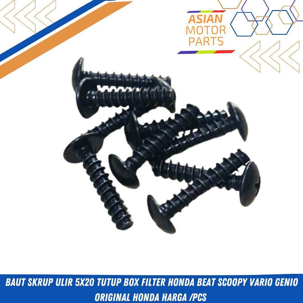 น็อตสกรูเกลียว 5x20 สําหรับ honda beat, scoopy, vario, genio ฝาครอบกล่องกรองเดิม