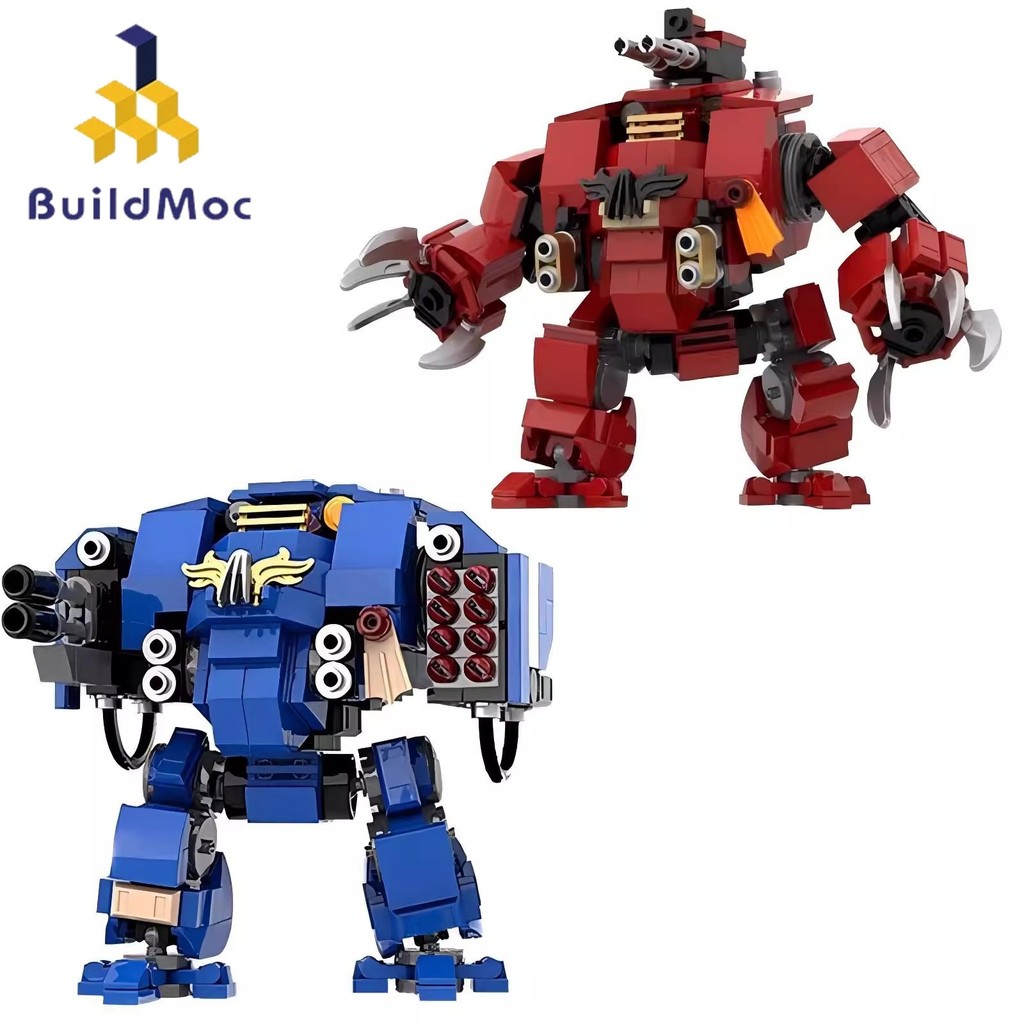Buildmoc Warhammer 40000 เกม Redeemer Fearless bipedal walking combat mecha หุ่นยนต์อาคารบล็อก DIY ของเล่นเพื่อการศึกษา 401PCS อิฐ MOC ชุดของขวัญของเล่นสําหรับเด็ก