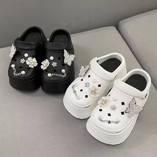 ToyNo.1🧸 พร้อมส่ง🧸"TO-2024/DOLL-1" องเท้าหัวโต EVA แบบสวม แถมตัวติดโซ่ เสริมส้น 8 cm สีสดใส สวยเท่ มีสายรัดส้น