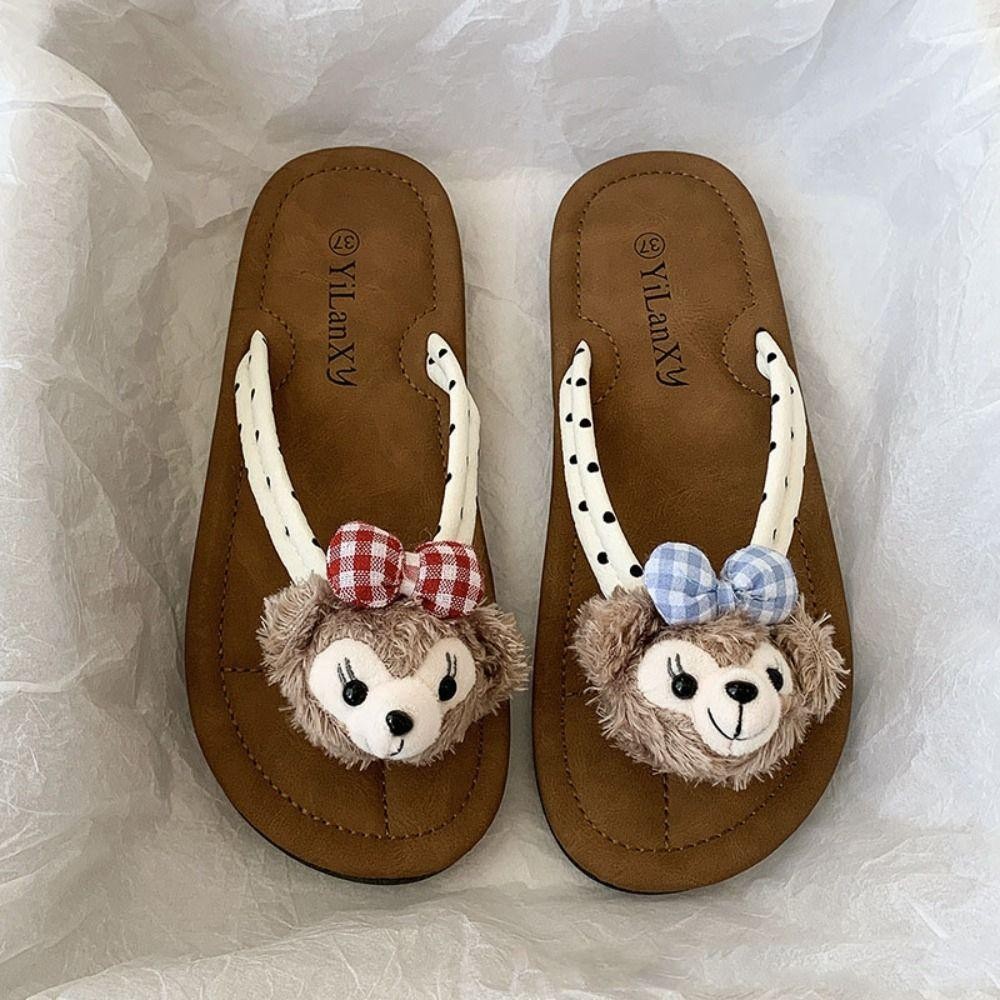 Tumzap Sherry May Flip Flops, Push Doll Anti Slip Beachwear Flip Flops,จุดด้านล่างนุ่มการ์ตูนคลิปนิ้วเท้ารองเท้าแตะผู้หญิงชายหาดวันหยุด