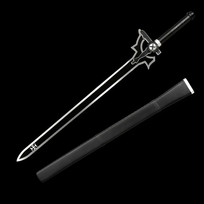 SAO Kirito Sword, Replic Sword Art Online, Cosplay Props, Wooden Scabbard, Real Steel Blade, Decorat