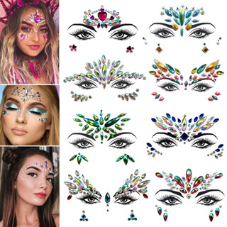 3d Rhinestone Face Tattoo สติกเกอร์สําหรับเทศกาล Glitter แต่…