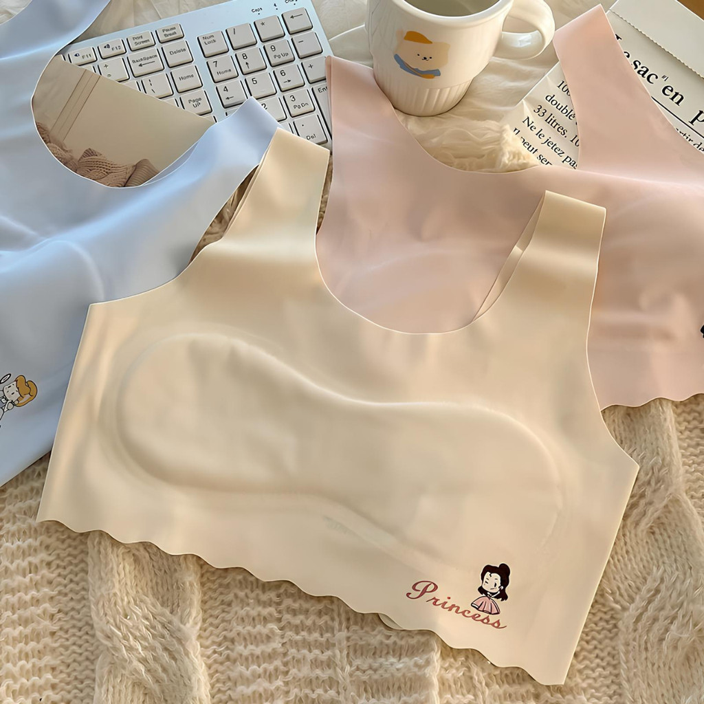 เสื้อซับในเด็ก ระบายอากาศดี ต้านแบคทีเรีย เสื้อชั้นในเด็กผู้หญิง ผ้าไหมน้ำแข็ง ฟองน้ำเย็บติดแบบบาง ยืดได้เยอะ สำหรับเด็ก