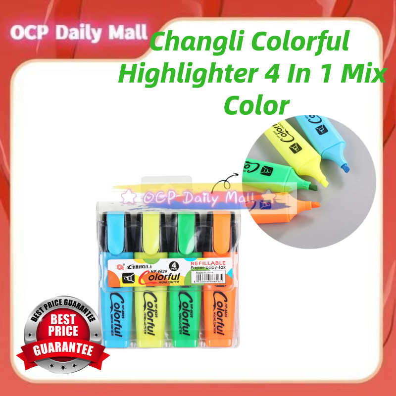 ใหม่4in1 Changli สีสัน Highlighter Changli HP-6626 Highlighter YM-6626 สีสัน 4in1