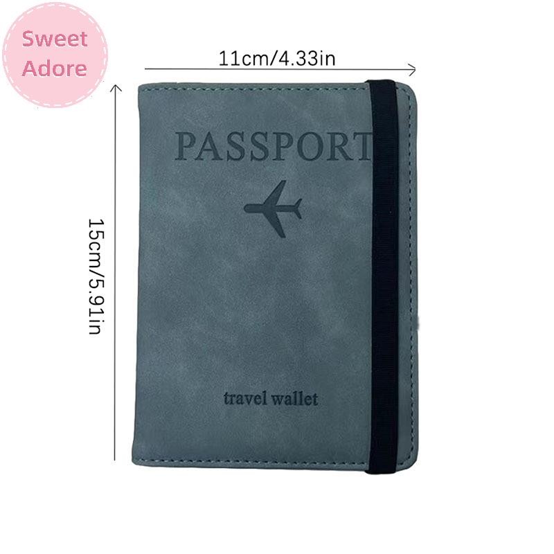 Sweetadore ผู้หญิงผู้ชาย RFID Vintage Business Passport Covers Holder PU Leather Wallet Case TH