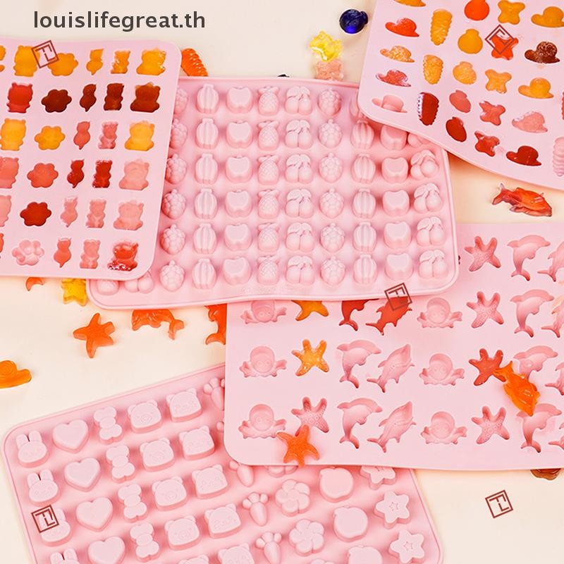 Louislifegreat ผสมผลไม้สัตว์ซิลิโคนช็อกโกแลตแม่พิมพ์กระต่ายปลา Fudge Candy Jelly Mould เรขาคณิตหัวใจเค้กตกแต่งเบเกอรี่ถาดน้ําแข็งของขวัญใหม่