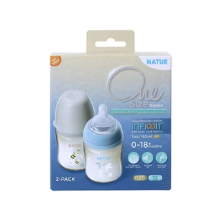 [NEW] NATUR เนเจอร์ INFINIT ขวดนมอินฟินิท ขวดนมเด็ก ขวดนม PES 5oz แพ็ก 2 พิมพ์ลาย