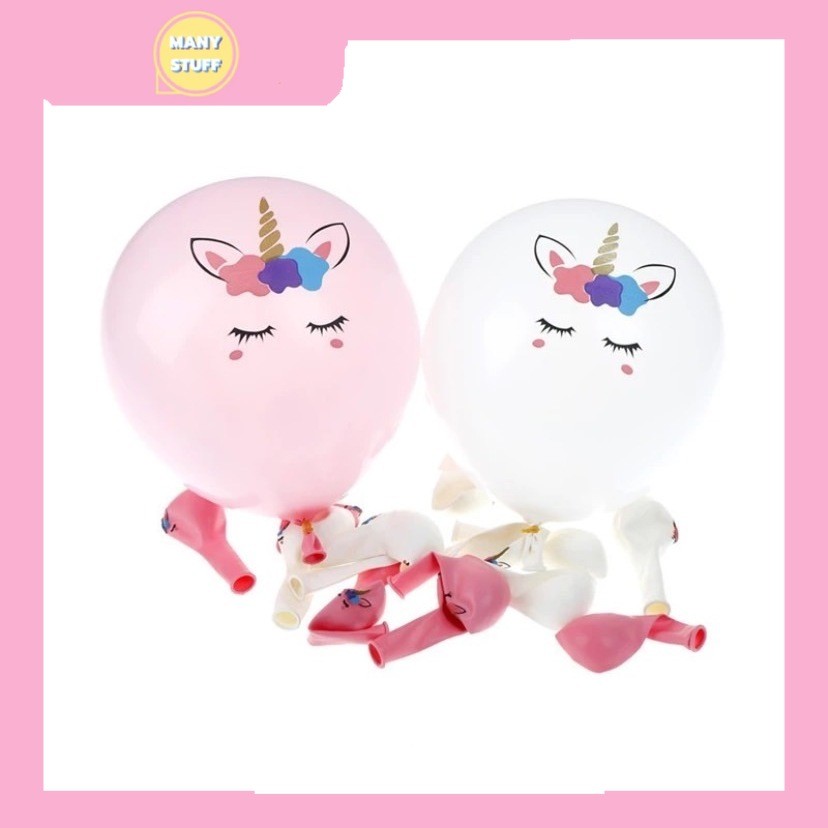 ( สินค้าจากร้านในไทย ) ลูกโป่งยางยูนิคอร์น unicorn แบบหนา 12 นิ้ว ชุด 10 ลูก (K36)