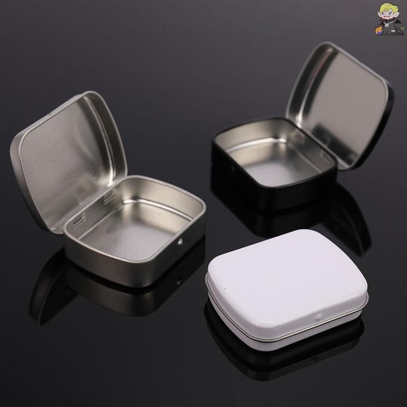 [CL] Survival Kit Small Empty Metal Silver Black Flip Storage Box Case For Key Candy TH