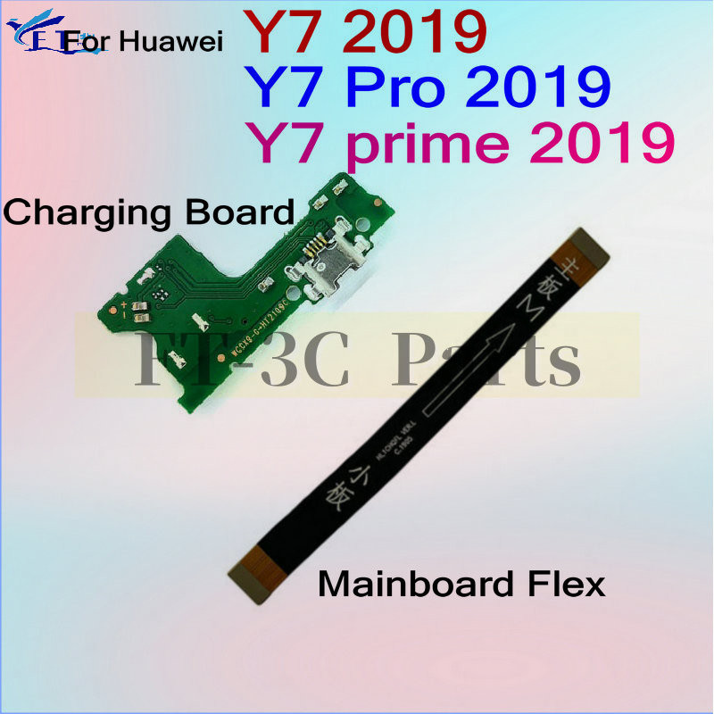 สําหรับ Huawei Y7 2019 Y7 Prime 2019 Y7 Pro 2019 USB ชาร์จ Dock พอร์ตเชื่อมต่อเมนบอร์ดหลัก Flex Cabl