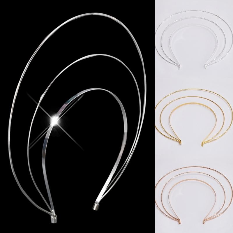 Mg Smooth Metal Headbands ผู้หญิงผม DIY Craft Blank Thin Steel Wire Frame Hairband