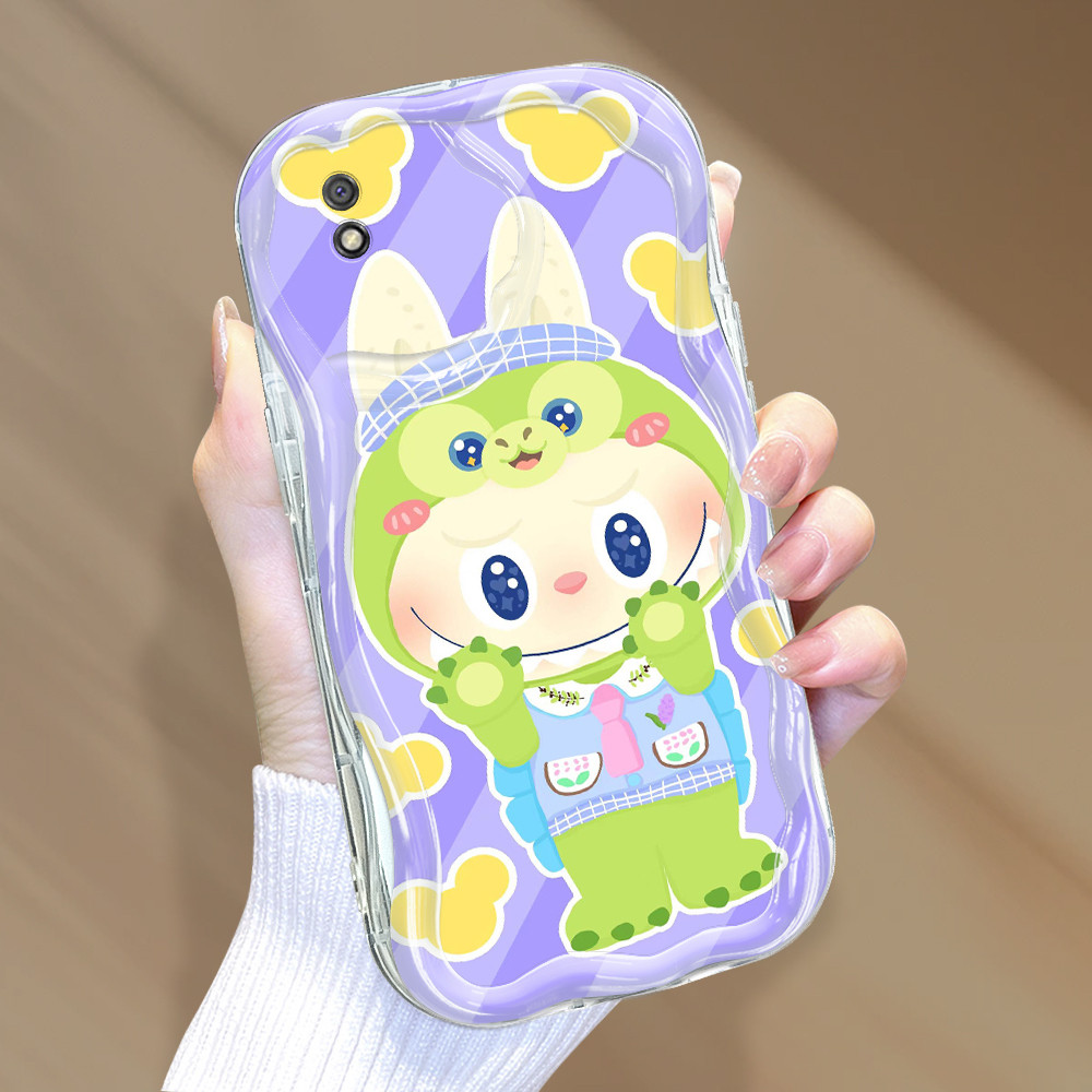 Xiaomi Redmi 9A สําหรับแฟชั่นครีมเคสโทรศัพท์น่ารัก Hp Soft Sofcase Kesing Labubu Cat Cassing 6351