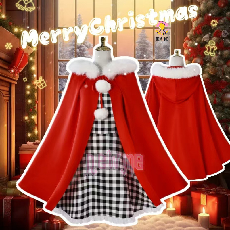 [newme] How the Grinch Stole Christmas Cindy Cosplay  Costume   คริสต์มาสเด็กผู้ใหญ่คอสเพลย์เครื่องแ