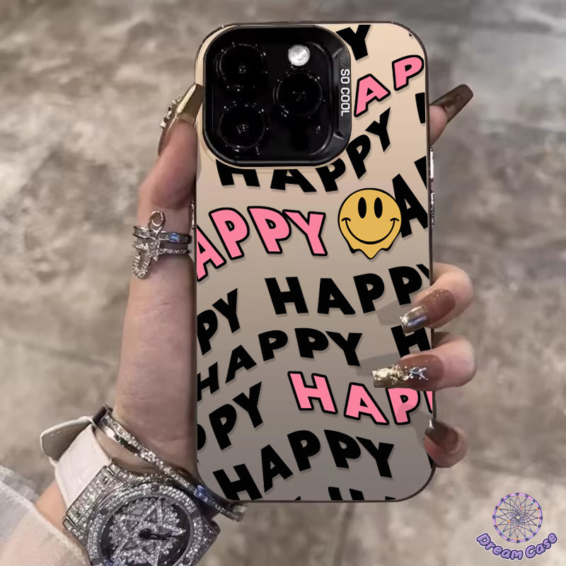 ใบหน้ายิ้มแย้มกราฟฟิติสุขจดหมายภาษาอังกฤษนุ่ม เคส IPhone 15 13 11 16 12 14 Pro Max XR X XS Max 7Plus 16 14 8 15 Plus SE