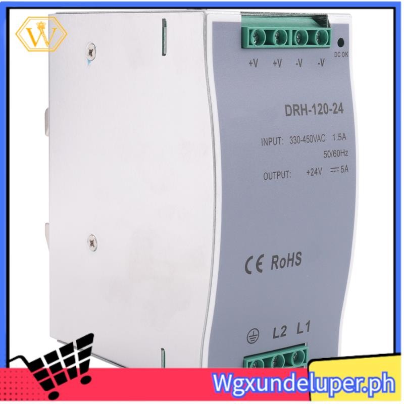 WDRH-120-24 Switching Power Supply 380AC 120W เอาต์พุตเดี่ยว 24V อุตสาหกรรม Din Rail Power Supply Sw