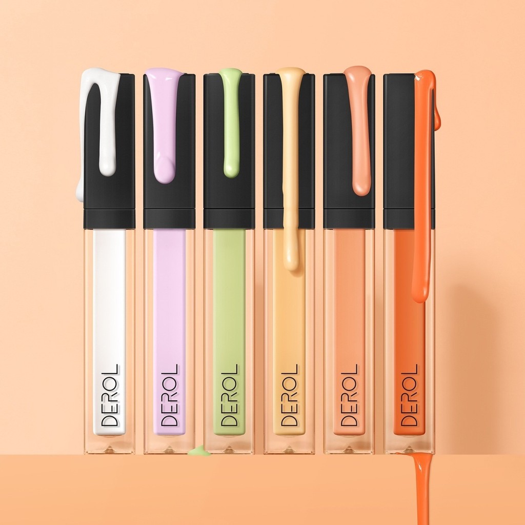 DEROL Green Orange Foundation Blending Liquid คอนซีลเลอร์ Liquid Natural Correction Cover Dark Circles Acne Marks Red Blood Silk Liquid Foundation