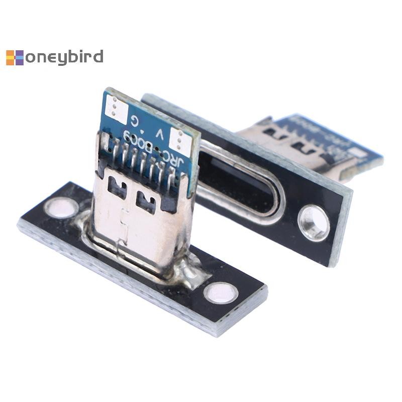 Honeybird 10pcs USB 3.1 ประเภท C ซ็อกเก็ตสกรูแผ่นยึด Type-C แจ็ค USB 3.1 Type-C 2Pin 4Pin หญิงเชื่อมต่อแจ็คพอร์ตชาร์จ Nice