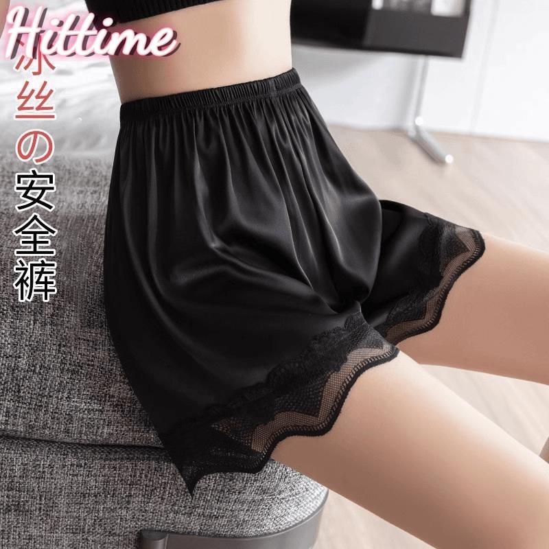 กางเกงขาสั้น ใส่นอน ผ้าซาติน ใส่สบาย ปลายขาแต่งลูกไม้ กางเกงซับใน เอวยืดได้เยอะ