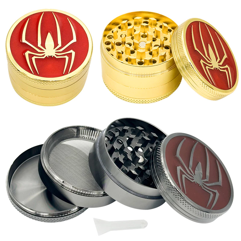 52mm แมงมุมประเภทบุหรี่ Grinder 3/4 ชั้นวัสดุโลหะวานิลลา Grinder Kitchen Gadget อุปกรณ์บุหรี่