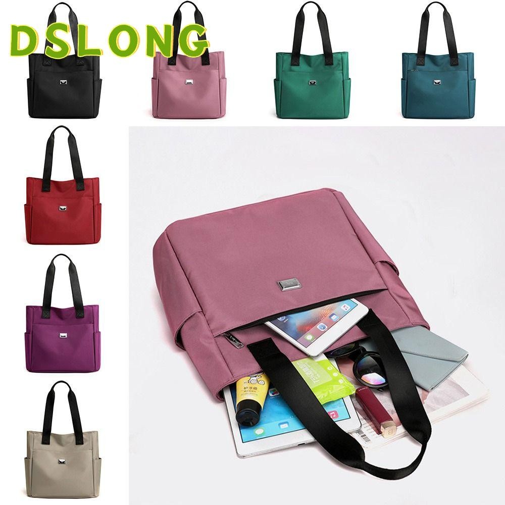 DSLONG กระเป๋าโท้ทความจุขนาดใหญ่ที่ใช้งานได้จริงสําหรับทํางานกระเป๋าสะพายไหล่กันน้ําไนลอนน้ําหนักเบา